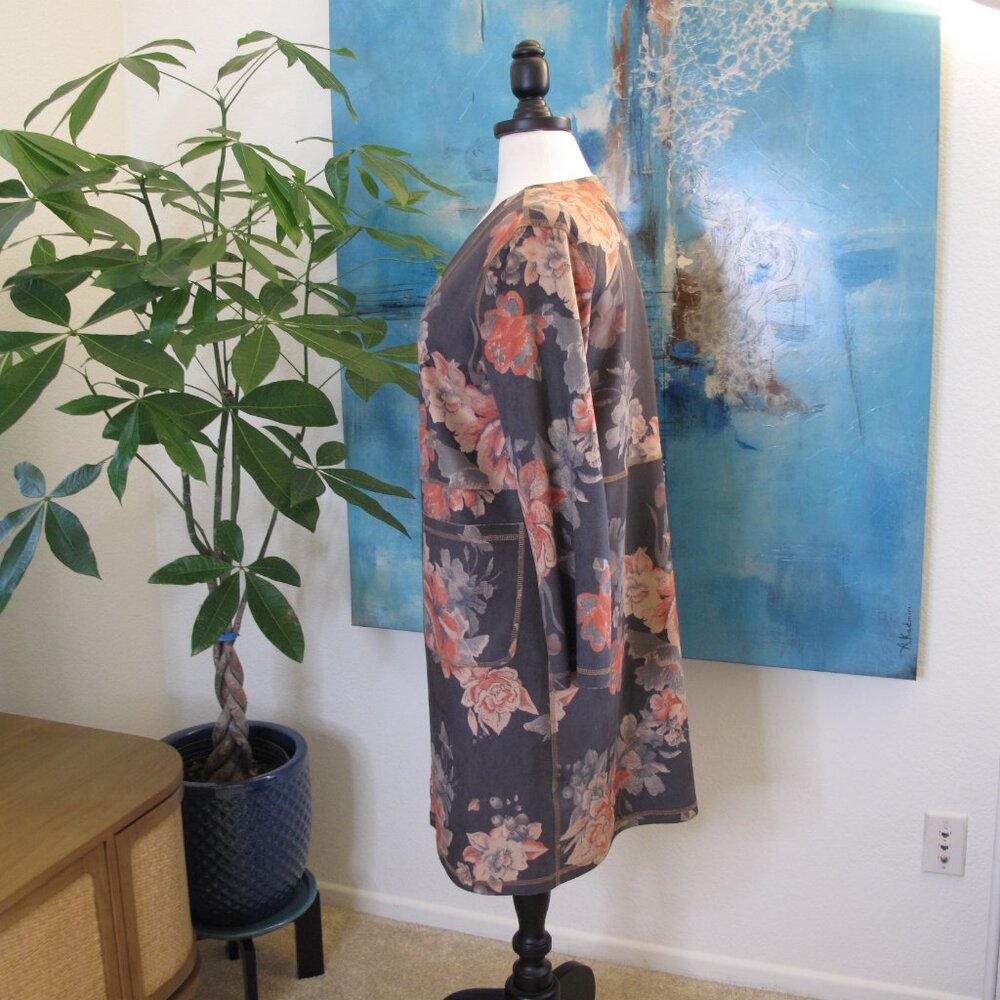 ANTHROPOLOGIE Open Front Rose Kimono Jacket - Picture 3 of 11